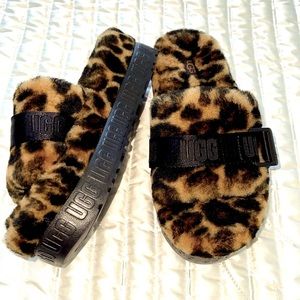 UGG Plush leopard  size 7 NEW